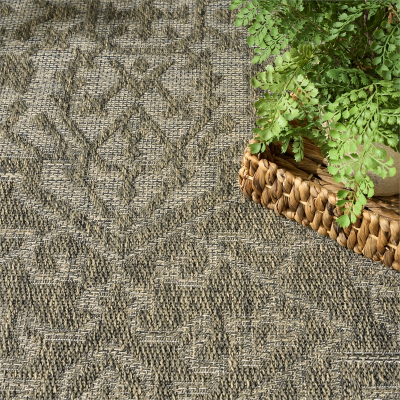 Nourison Home Tulum 4' x 6' Fabric Olive Area Rug