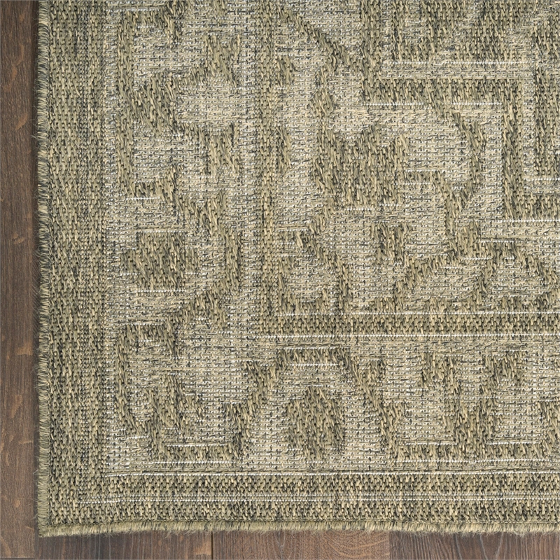 Nourison Home Tulum 4' x 6' Fabric Olive Area Rug