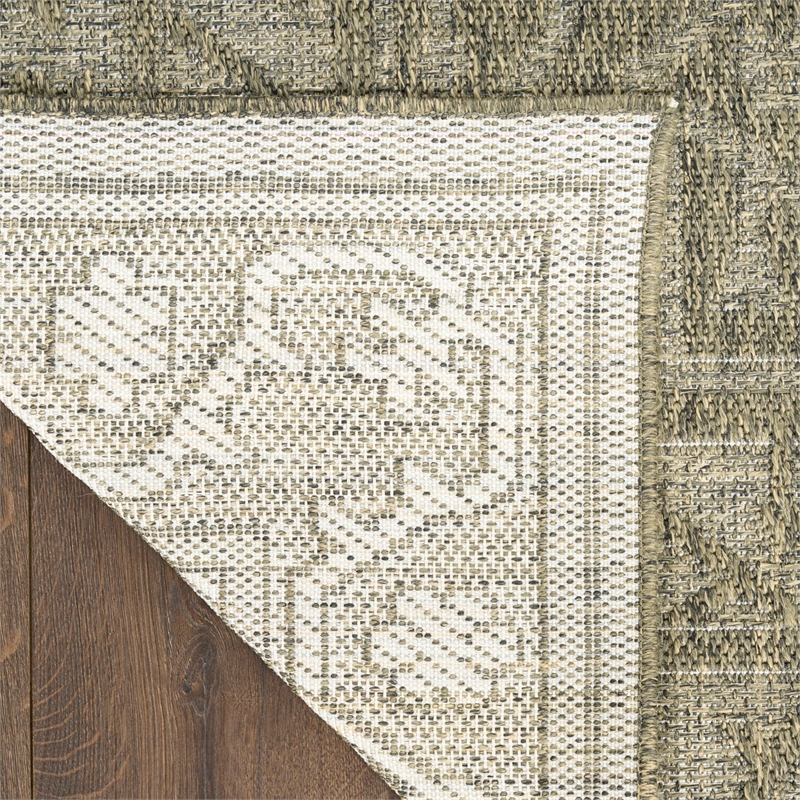 Nourison Home Tulum 4' x 6' Fabric Olive Area Rug