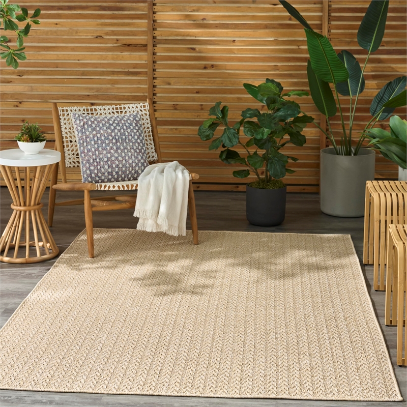 Nourison Home Tulum 5' x 7' Fabric Cream Area Rug
