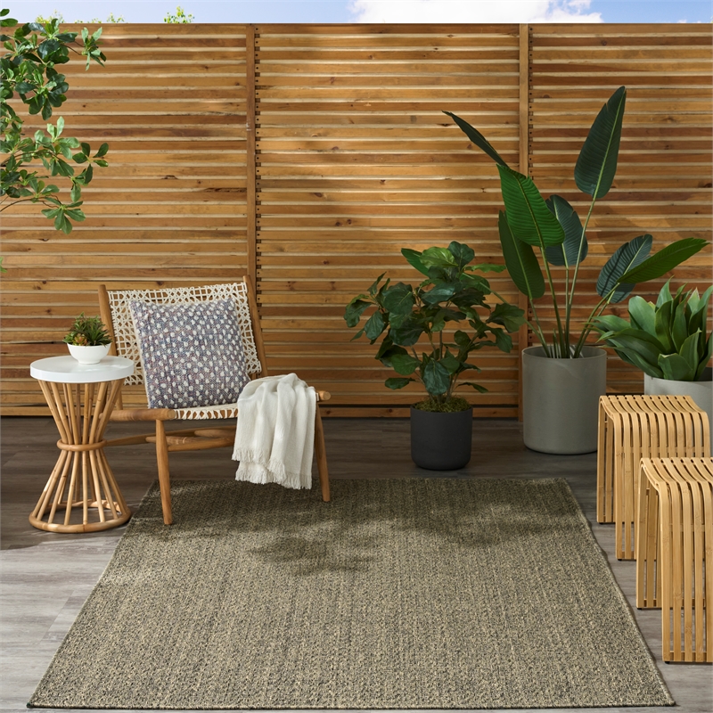 Nourison Home Tulum 5' x 7' Fabric Olive Area Rug
