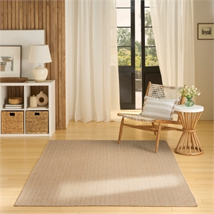 Nourison Home Tulum 5' x 7' Fabric Taupe Area Rug