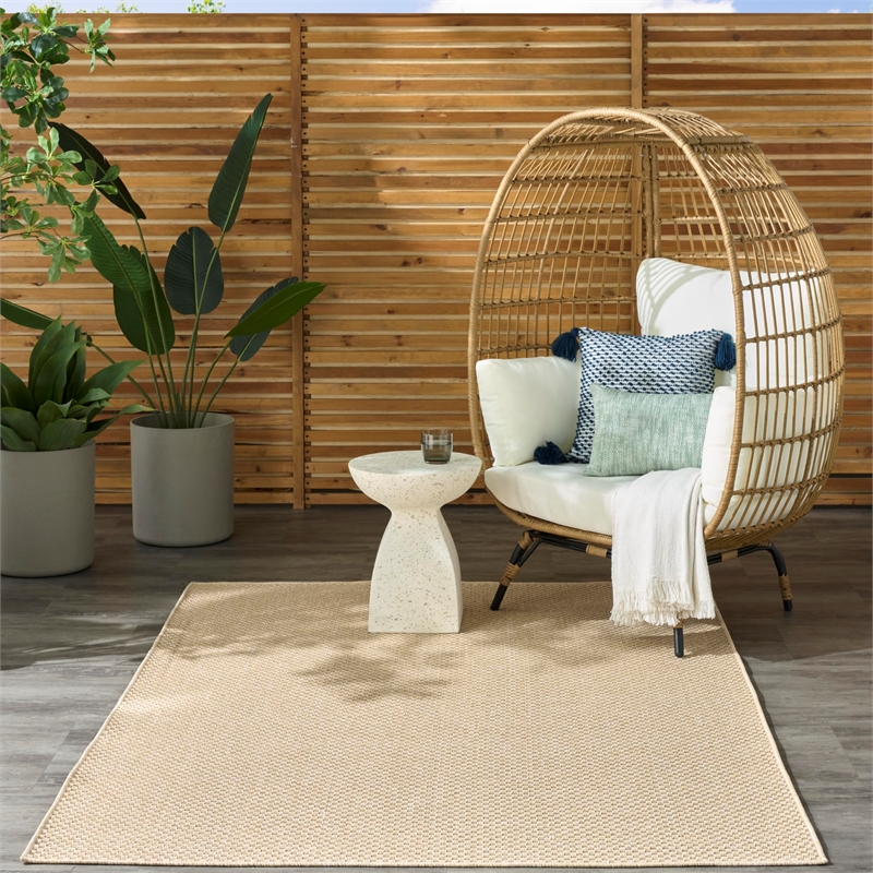 Nourison Home Tulum 5' x 7' Fabric Cream Area Rug