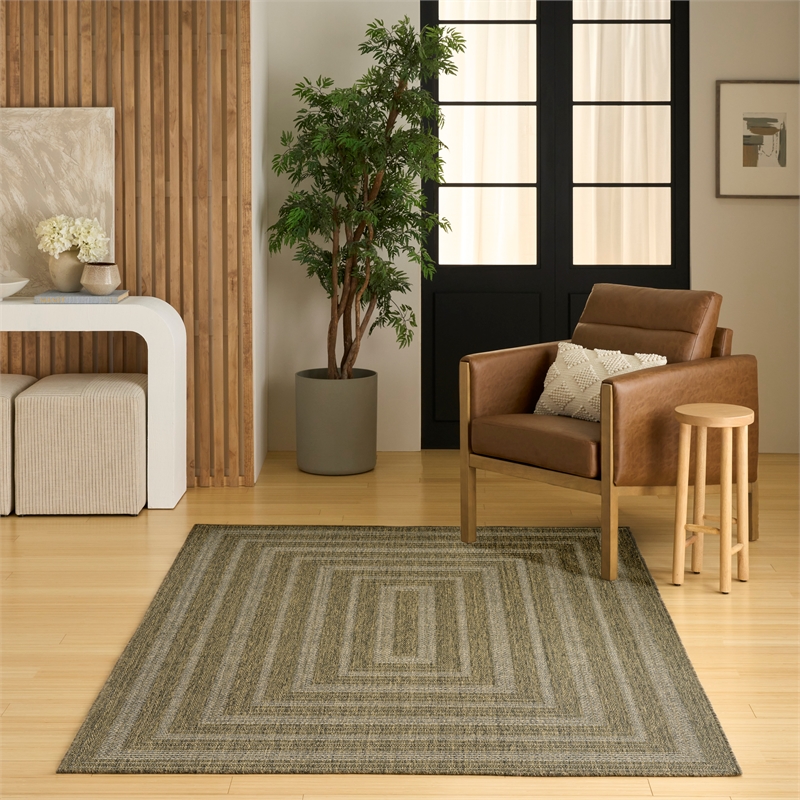 Nourison Home Tulum 5' x 7' Fabric Olive Area Rug