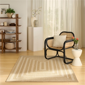 Nourison Home Tulum 5' x 7' Fabric Taupe Ivory Area Rug
