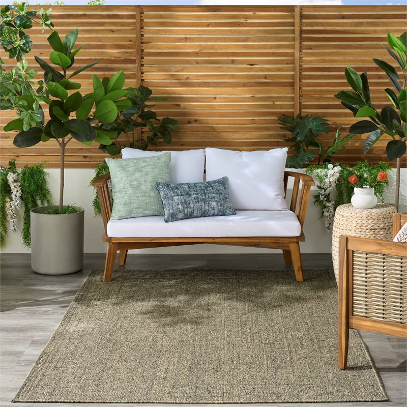 Nourison Home Tulum 5' x 7' Fabric Olive Area Rug