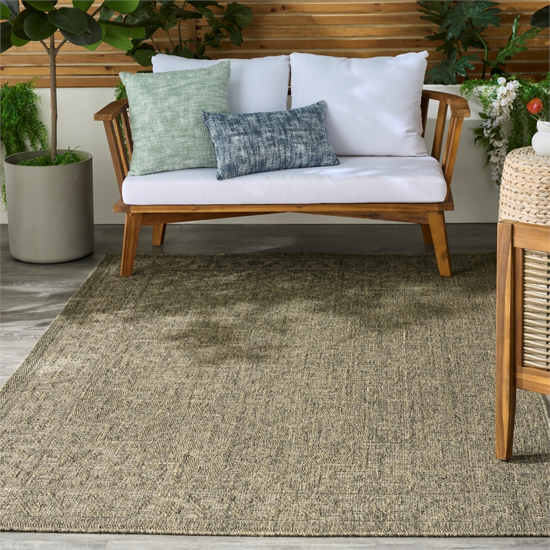 Nourison Home Tulum 5' x 7' Fabric Olive Area Rug