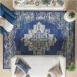 Nourison Home Grafix 9' x 12' Fabric Navy Blue Area Rug