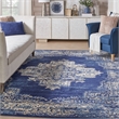 Nourison Home Grafix 9' x 12' Fabric Navy Blue Area Rug