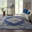 Nourison Home Grafix 9' x 12' Fabric Navy Blue Area Rug