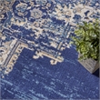 Nourison Home Grafix 9' x 12' Fabric Navy Blue Area Rug