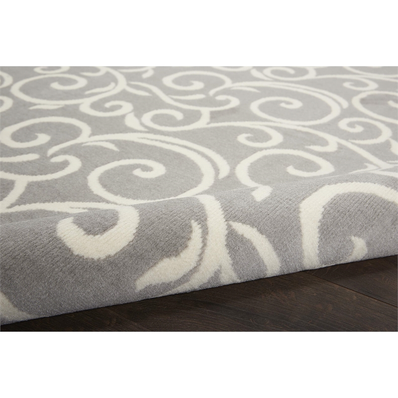 Nourison Home Grafix 9' x 12' Fabric Grey Area Rug