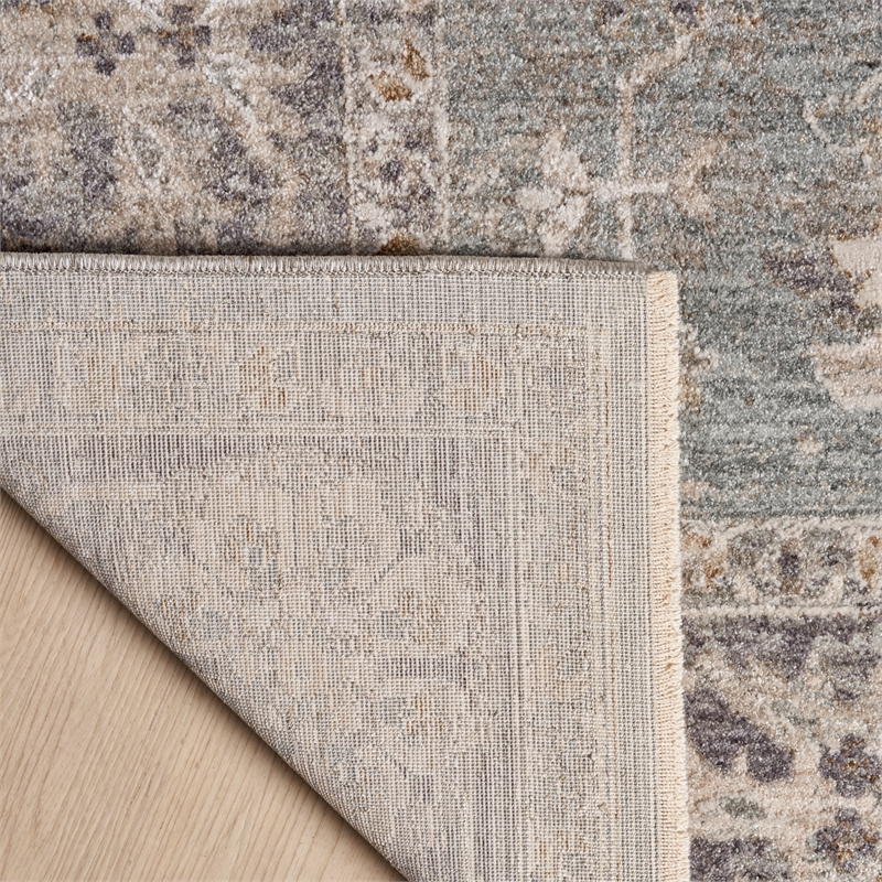 Nourison Home Asher 10' Runner Fabric Blue Ivory Area Rug