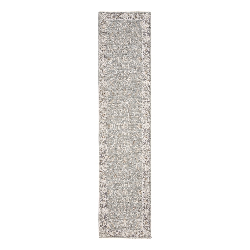 Nourison Home Asher 10' Runner Fabric Blue Ivory Area Rug