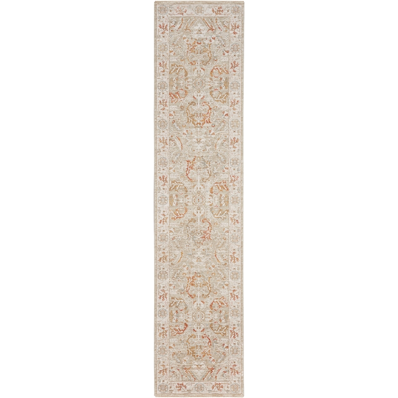 Nourison Home Asher 10' Runner Fabric Sage Ivory Area Rug