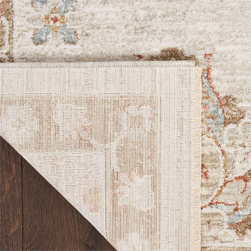 nourison home asher 10' runner fabric ivory area rug