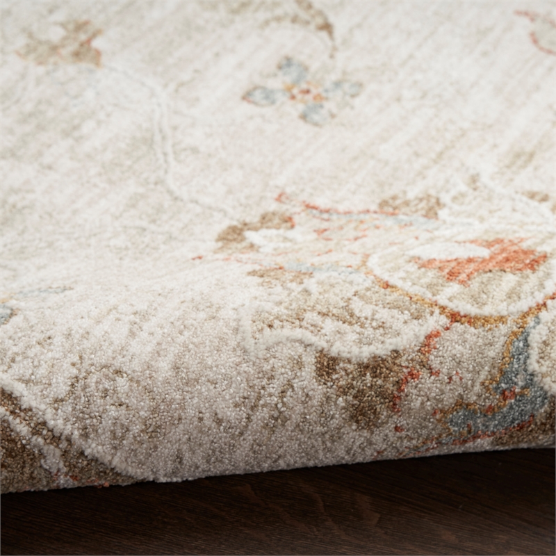nourison home asher 10' runner fabric ivory area rug