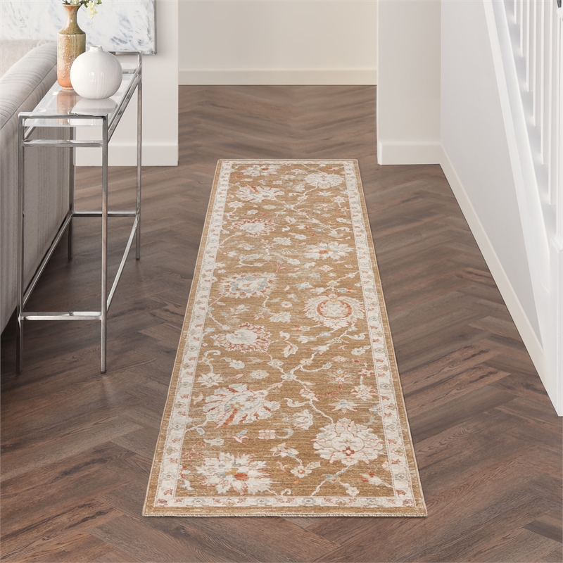 Nourison Home Asher 10' Runner Fabric Mocha Area Rug