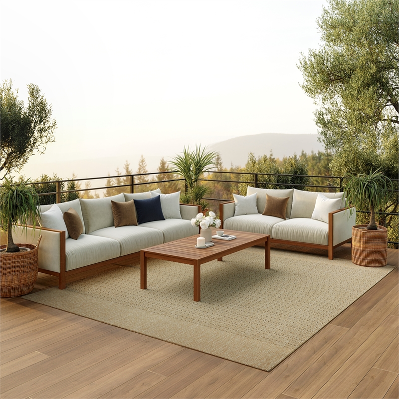 Nourison Home Tulum 6' x 9' Fabric Cream Area Rug