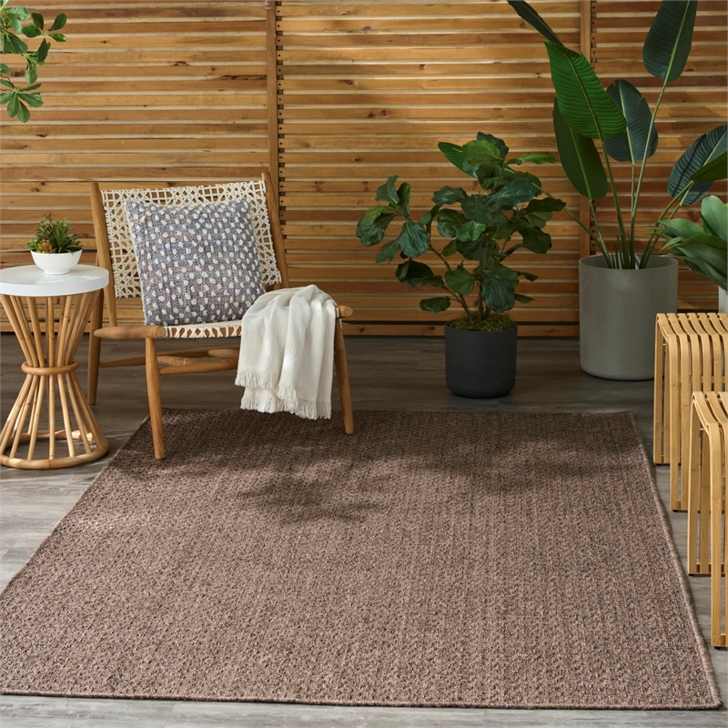 Nourison Home Tulum 6' x 9' Fabric Brown Area Rug