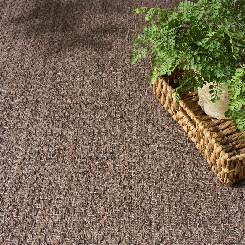 Nourison Home Tulum 6' x 9' Fabric Brown Area Rug