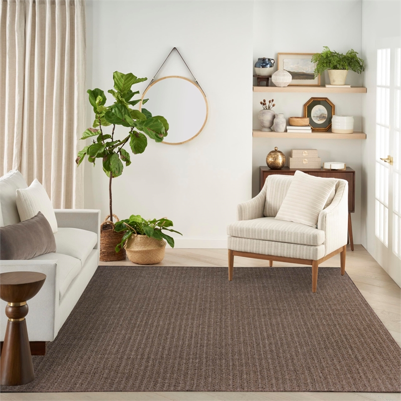 Nourison Home Tulum 8' x 10' Fabric Brown Area Rug