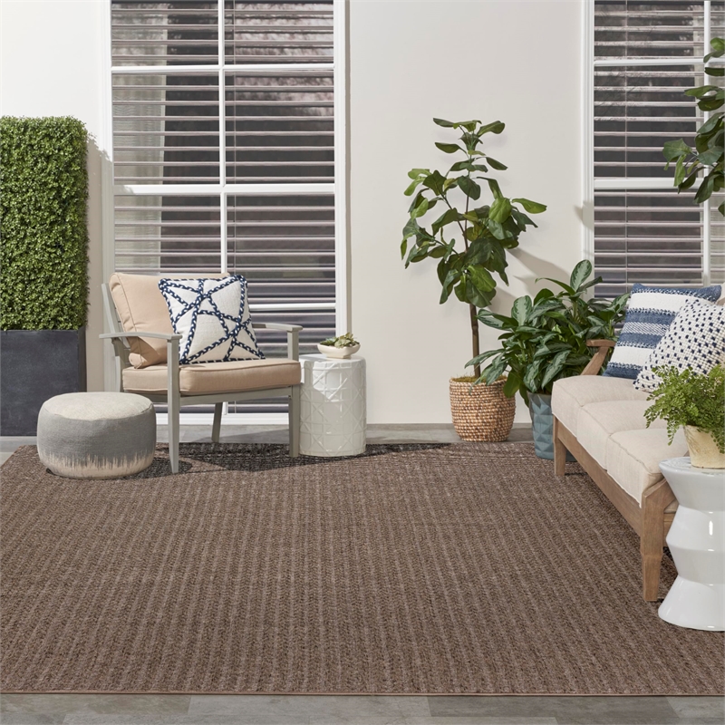 Nourison Home Tulum 8' x 10' Fabric Brown Area Rug