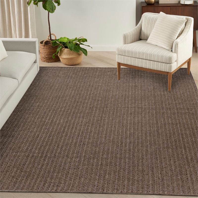 Nourison Home Tulum 8' x 10' Fabric Brown Area Rug