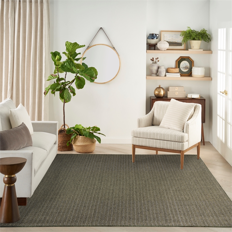 Nourison Home Tulum 8' x 10' Fabric Olive Area Rug