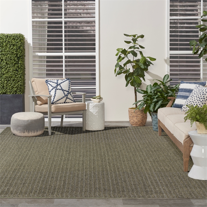 Nourison Home Tulum 8' x 10' Fabric Olive Area Rug