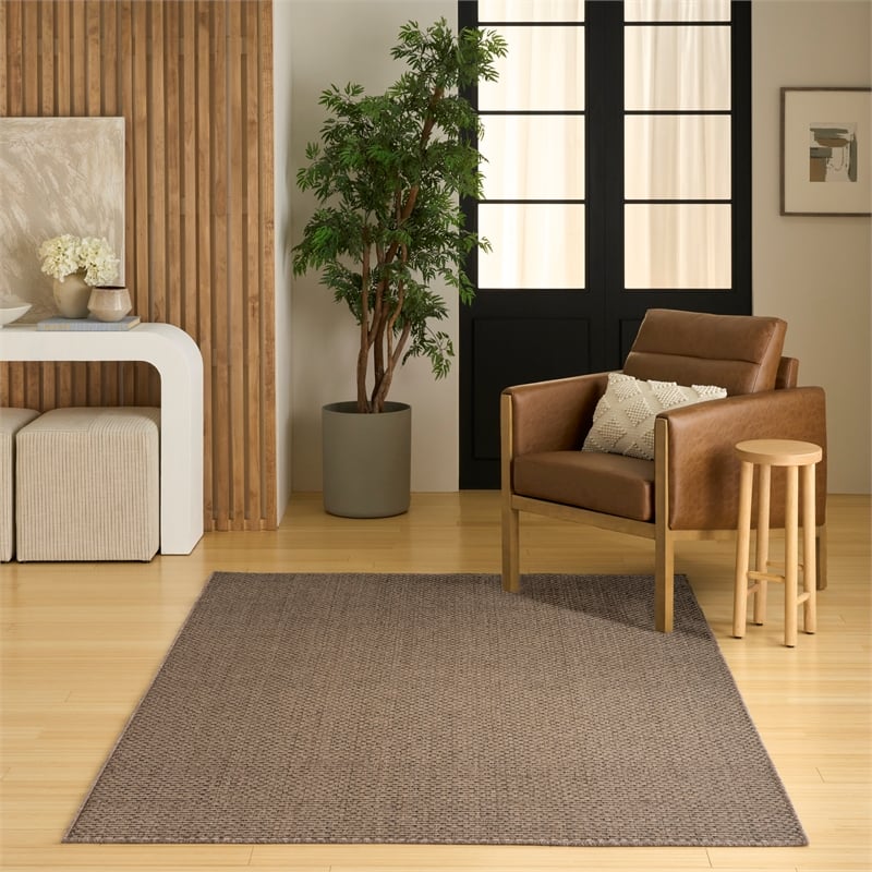 Nourison Home Tulum 6' x 9' Fabric Brown Area Rug