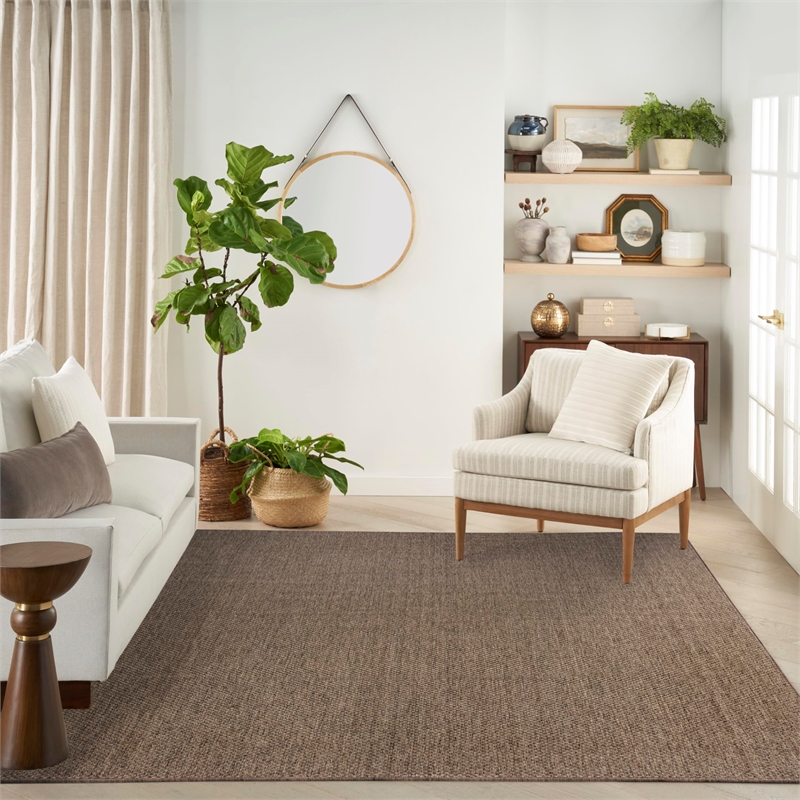 Nourison Home Tulum 8' x 10' Fabric Brown Area Rug