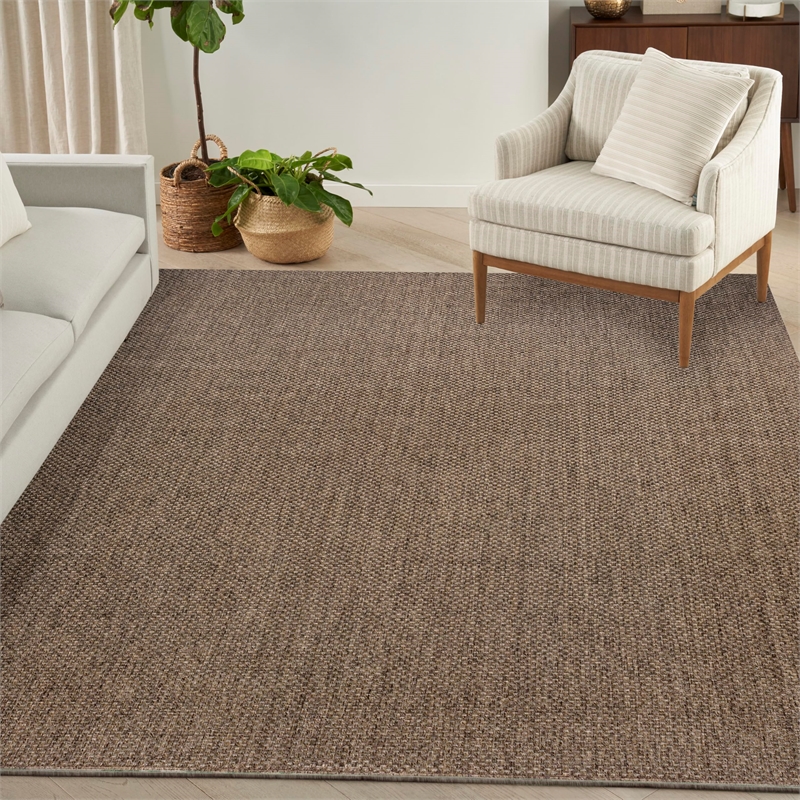 Nourison Home Tulum 8' x 10' Fabric Brown Area Rug