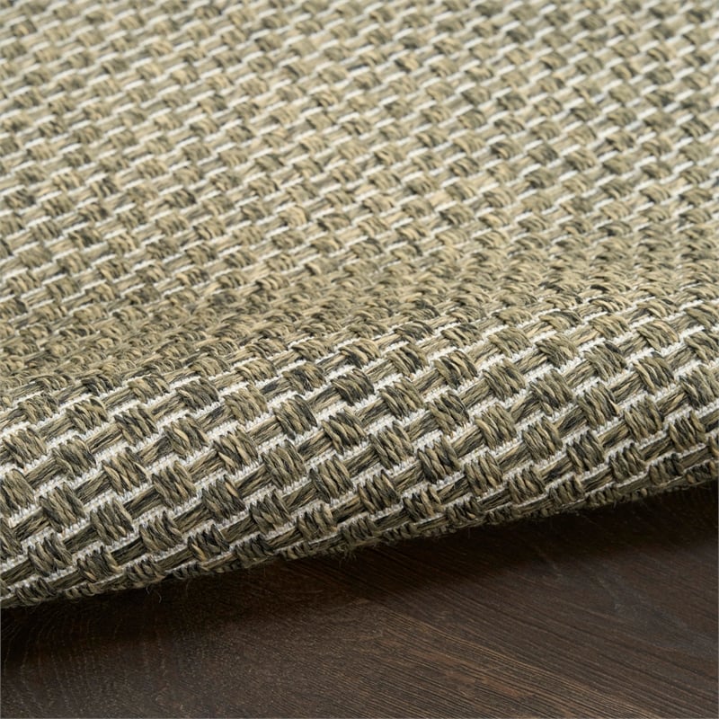 Nourison Home Tulum 6' Runner Fabric Olive Area Rug