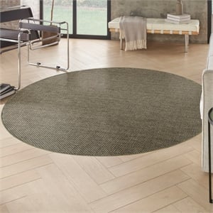 Nourison Home Tulum 8' x Round Fabric Olive Area Rug