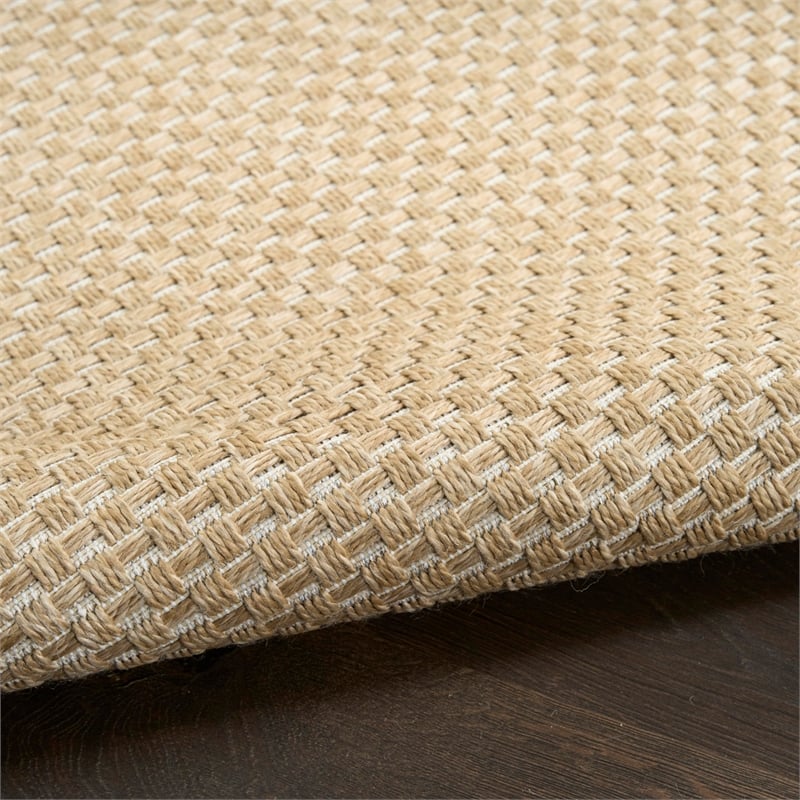 Nourison Home Tulum 6' Runner Fabric Taupe Area Rug