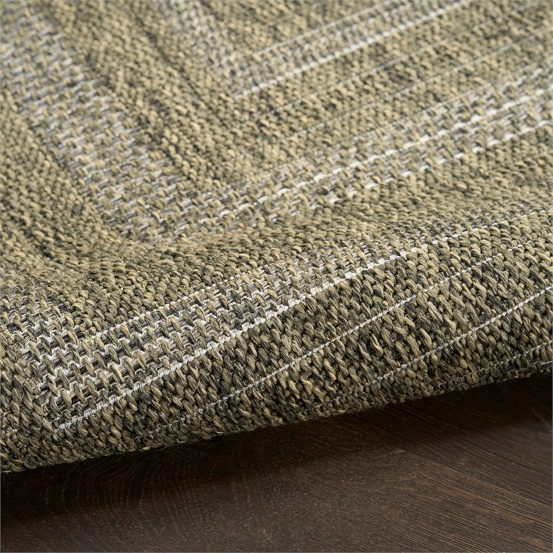 Nourison Home Tulum 8' x Round Fabric Olive Area Rug