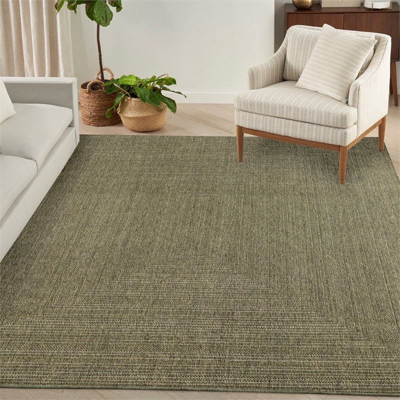 Nourison Home Tulum 8' x 10' Fabric Olive Area Rug