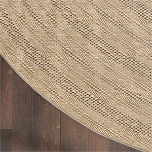 Nourison Home Tulum 8' x Round Fabric Taupe Grey Area Rug