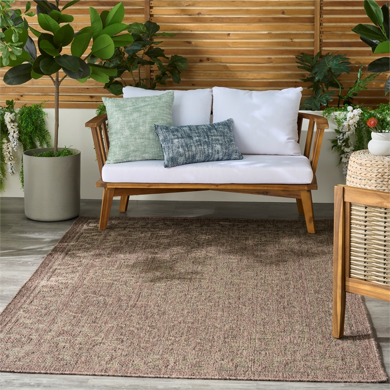 Nourison Home Tulum 6' x 9' Fabric Brown Area Rug