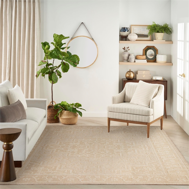 Nourison Home Tulum 8' x 10' Fabric Cream Area Rug