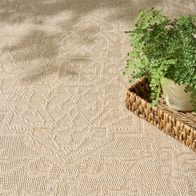 Nourison Home Tulum 8' x 10' Fabric Cream Area Rug