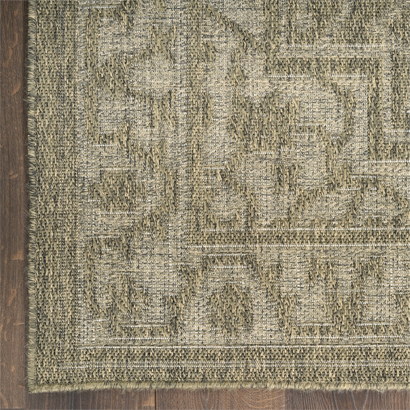 Nourison Home Tulum 6' Runner Fabric Olive Area Rug