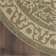 Nourison Home Tulum 8' x Round Fabric Olive Area Rug