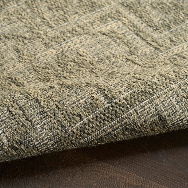 Nourison Home Tulum 8' x Round Fabric Olive Area Rug