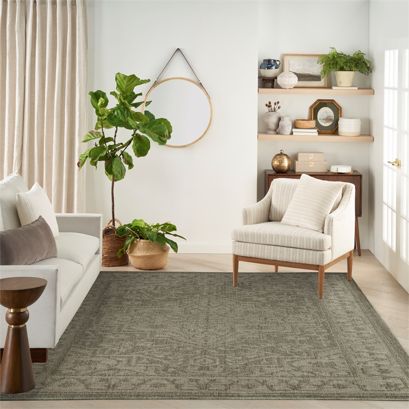 Nourison Home Tulum 8' x 10' Fabric Olive Area Rug