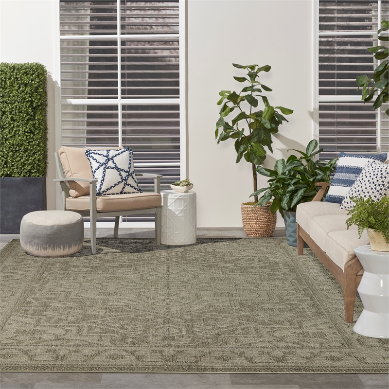 Nourison Home Tulum 8' x 10' Fabric Olive Area Rug
