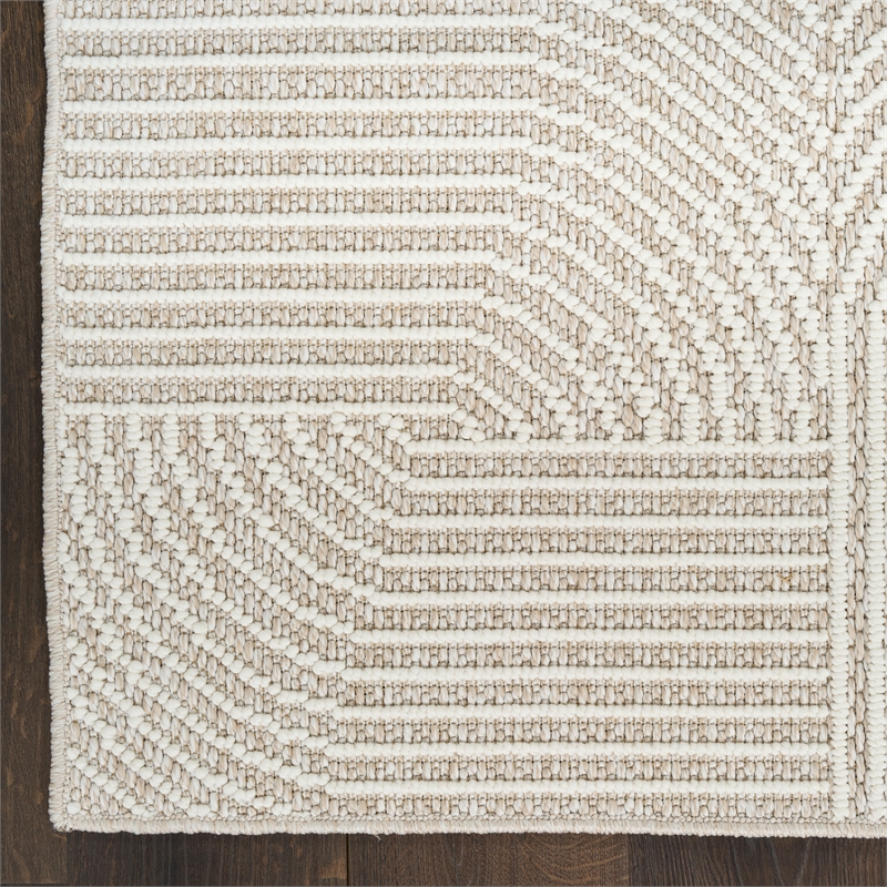 Nourison Home Textured Home 2' x 4' Polyester Beige Ivory Area Rug