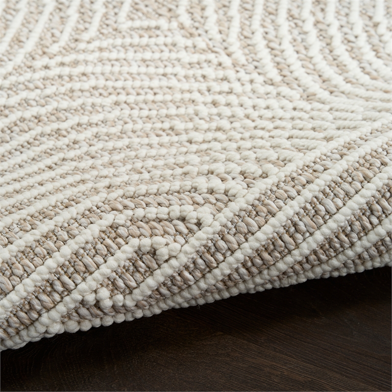 Nourison Home Textured Home 2' x 4' Polyester Beige Ivory Area Rug