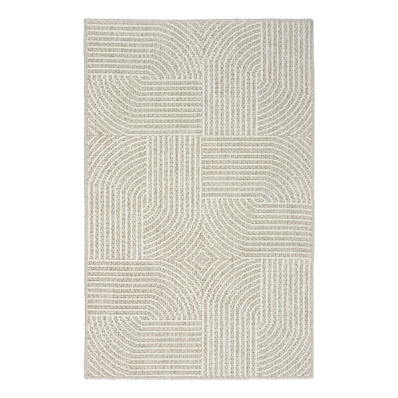 Nourison Home Textured Home 2' x 4' Polyester Beige Ivory Area Rug